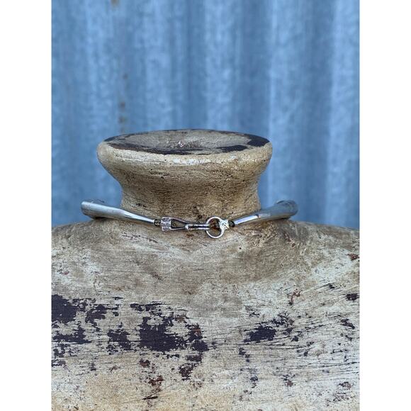 Navajo SS Beaded Necklace with Bear and Feather Pendant by JC Delgarito - Picture 6 of 11